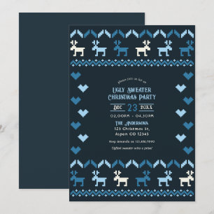 Nordic Night Sky Ugly Sweater Christmas Party Einladung