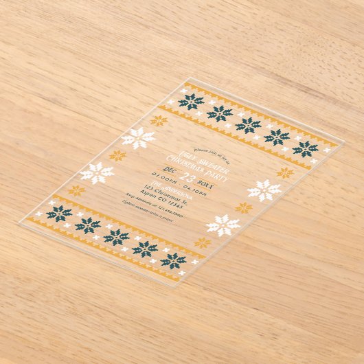 Nordic Night Ugly Sweater Christmas Party Acryleinladungen (Ablage )