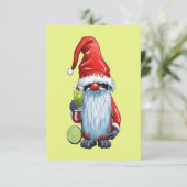 Nordic Nisse Gnome Gonk hält ein Glas Limon Einladung (Stehend Vorderseite)