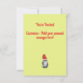 Nordic Nisse Gnome Gonk hält ein Glas Limon Einladung (Rückseite)