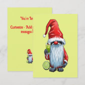 Nordic Nisse Gnome Gonk hält ein Glas Limon Einladung (Vorne/Hinten)