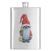 Nordic Nisse Gnome Gonk hält ein Glas Limon Flachmann (Vorderseite)