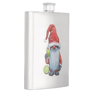 Nordic Nisse Gnome Gonk hält ein Glas ‎ Limon Flachmann
