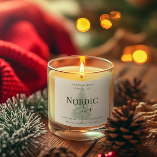 Nordic Noel Kiefer & Birken Kerzenetikett Quadratischer Aufkleber