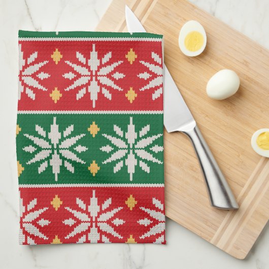 Nordic Noel Knit Geschirrtuch (Viertel Falte)