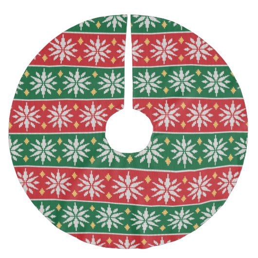 Nordic Noel Knit Polyester Weihnachtsbaumdecke (Vorderseite)