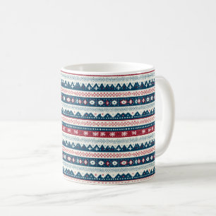 Nordic Noel Nostalgie: Weihnachtspullover-Muster  Kaffeetasse