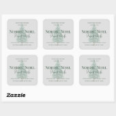 Nordic Noel Pine & Birch Candle Label Quadratischer Aufkleber (Blatt)