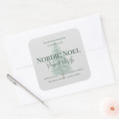 Nordic Noel Pine & Birch Candle Label Quadratischer Aufkleber (Umschlag)
