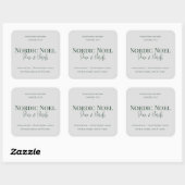 Nordic Noel Pine & Birch Candle Label Quadratischer Aufkleber (Blatt)