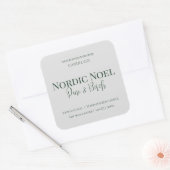 Nordic Noel Pine & Birch Candle Label Quadratischer Aufkleber (Umschlag)