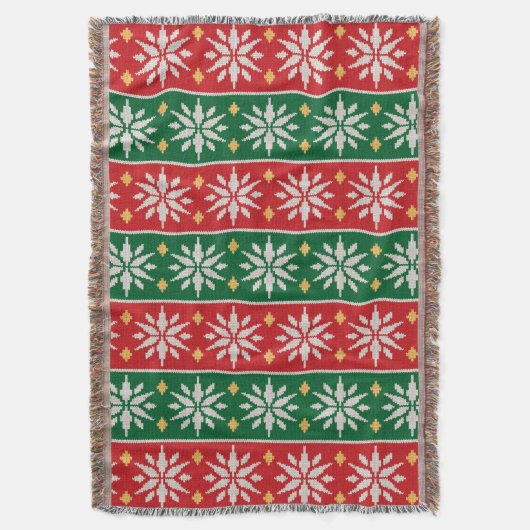 Nordic Noel Strickmuster Decke (Vorderseite Vertikal)