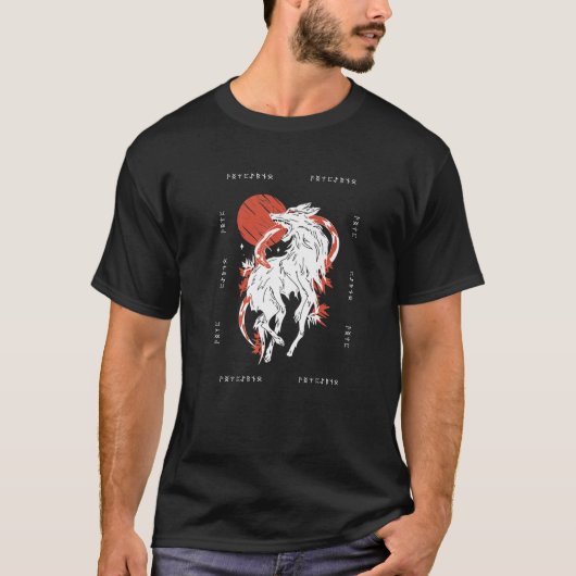 Nordic Norse Wolf Pattern Hunde Liebhaber und Wolf T-Shirt (Vorderseite)