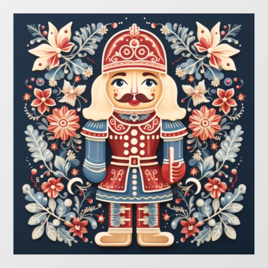 Nordic Nutcracker Window Clying Fensteraufkleber (Blatt)