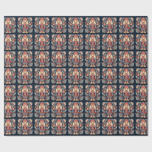 Nordic Nutcracker Wrapping Paper Geschenkpapier (Flach)