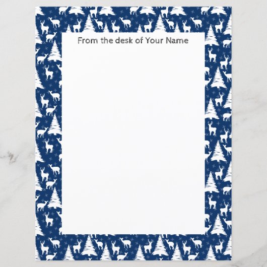 Nordic Outdoorsy Deer Pine Tree Navy Blue Custom (Vorderseite)