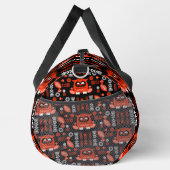 Nordic Owl - Orange und Black Folk Art Duffle Bag (Rechts)