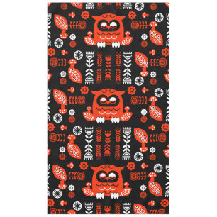 Nordic Owl - Orange und Black Folk Art Tischdecke