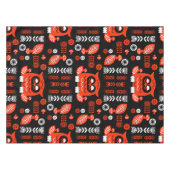 Nordic Owl - Orange und Black Folk Art Tischdecke (Vorderseite (Horizontal))