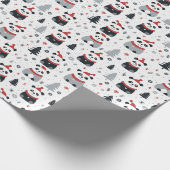 Nordic Panda Santa Winter Ferien Geschenkpapier (Ecke)