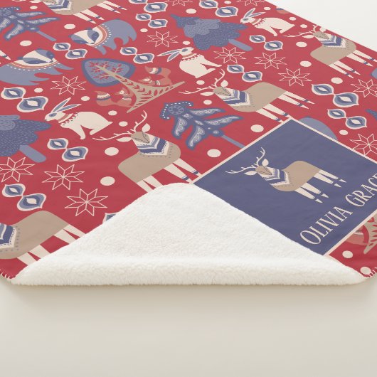 Nordic Pattern Personalisiert skandinavisch Sherpadecke (3/4)