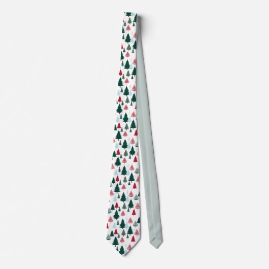 Nordic Pine Forest Christmas Pattern Men's Krawatte (Vorderseite)