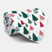 Nordic Pine Forest Christmas Pattern Men's Krawatte (Gerollt)