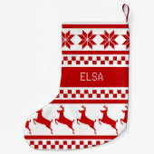 Nordic Print Rentier Fair Isle Kleiner Weihnachtsstrumpf (Rückseite)