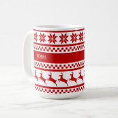 Nordic Print Rentier Personalisiert Kaffeetasse (Vorderseite Links)