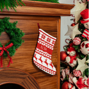 Nordic Print Rentier Personalisiert Kleiner Weihnachtsstrumpf