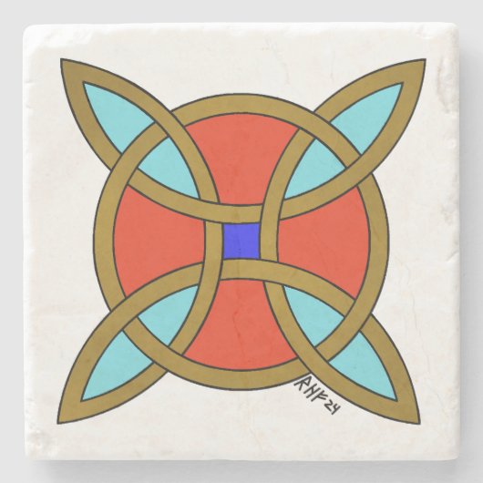 Nordic Protection from Witchcraft or Witch's Knot Steinuntersetzer (Vorderseite)