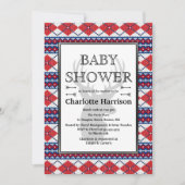 Nordic Raute Sweater Pattern Winter Baby Dusche Einladung (Vorderseite)