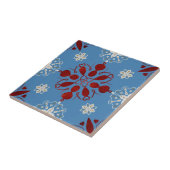 Nordic Red Blue White Scandinavian Graphic Fliese (Seite)