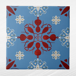 Nordic Red Blue White Scandinavian Graphic Fliese