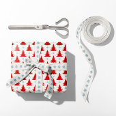 Nordic Red Christmas Trees - Skandinavier Urlaub Geschenkpapier
