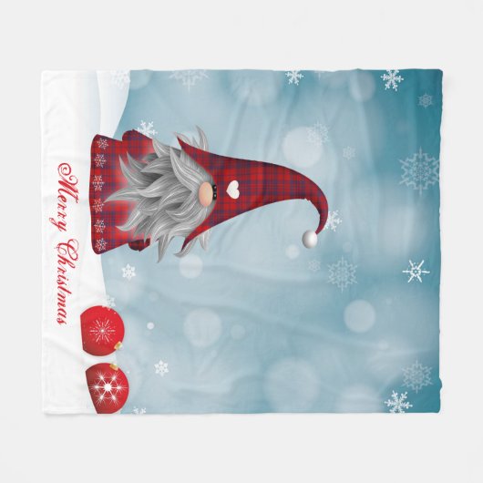 Nordic Red Gnome Fleece Blanket (Vorderseite (Horizontal))