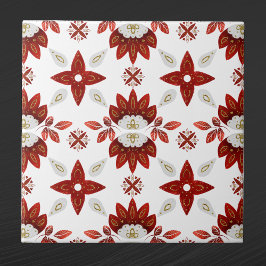 Nordic Red Gold Scandinavian Graphic Fliese