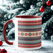 Nordic Red Navy Ugly Christmas Sweater Holiday Tas Tasse