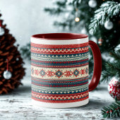 Nordic Red Navy Ugly Christmas Sweater Holiday Tas Tasse