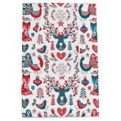 Nordic Red Navy Weihnachtskunst Skandinaviens Mittlere Geschenktüte (Vorderseite)