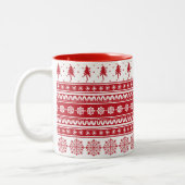 Nordic Red Pattern Geschenk skandinavische Weihnac Zweifarbige Tasse (Links)