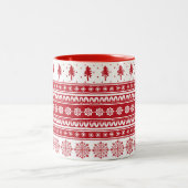 Nordic Red Pattern Geschenk skandinavische Weihnac Zweifarbige Tasse (Mittel)