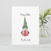 Nordic Red und Green Lady Gnome Frohe Weihnachten (Stehend Vorderseite)
