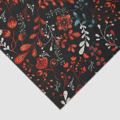 Nordic Red White Blue Floral Watercolor Seidenpapier (Ausschnitt)