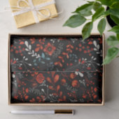Nordic Red White Blue Floral Watercolor Seidenpapier (Geschenk)