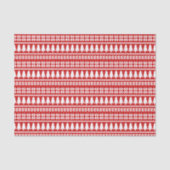Nordic Red & White Christmas Tree Streifenmuster Seidenpapier (Vorderseite)