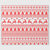 Nordic Reindeer Holiday Folkloregie Pullman Geschenkpapier (Flach)