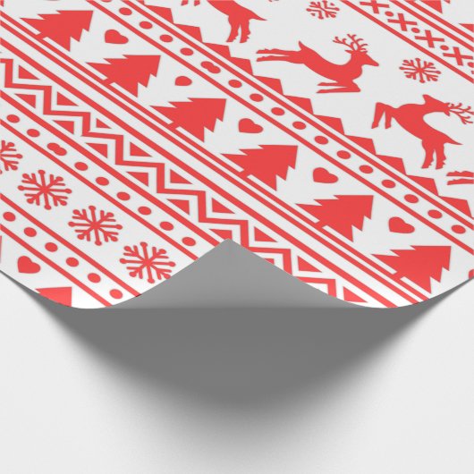 Nordic Reindeer Holiday Folkloregie Pullman Geschenkpapier (Ecke)