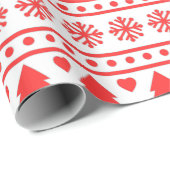 Nordic Reindeer Holiday Folkloregie Pullman Geschenkpapier (Rolleneckpunkt)