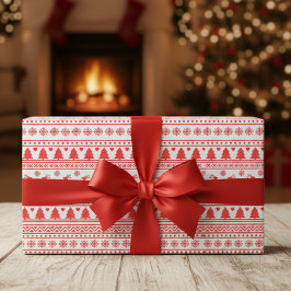 Nordic Reindeer Holiday Folkloregie Pullman Geschenkpapier